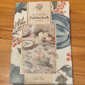 Easy Care Spillproof Tablecloth - Blue and Orange